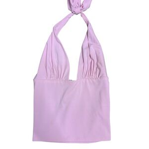 Garage Pink Pixie Plunge Halter Top